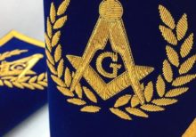 Masonic Gauntlets Cuffs - Embroidered - Blue