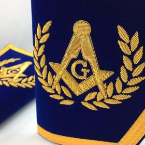 Masonic Gauntlets Cuffs - Embroidered - Blue