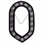 Knights Templar - Masonic Chain Collar - Gold/Silver on Black + Free Case