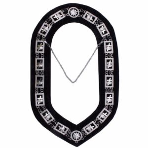 Knights Templar - Masonic Chain Collar - Gold/Silver on Black + Free Case