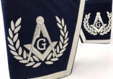 Masonic Gauntlets Cuffs - Embroidered - Navy Blue