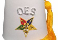 Order of the Eastern Star OES Rhinestone White Fez
