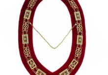 Grand Lodge - Chain Collar - Gold/Silver on Red + Free Case