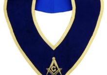 Masonic Master Mason Collar Gold on Blue Velvet Hand Embroidered