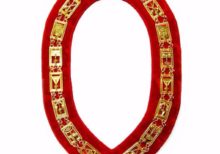 Cryptic Mason - Royal & Select Chain Collar - Gold/Silver On Red + Free Case