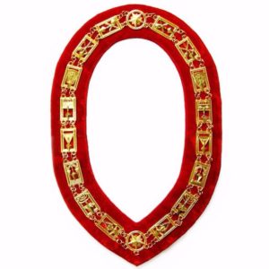 Cryptic Mason - Royal & Select Chain Collar - Gold/Silver On Red + Free Case