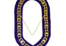 33rd Degree - Scottish Rite Chain Collar - Gold/Silver on Purple + Free Case