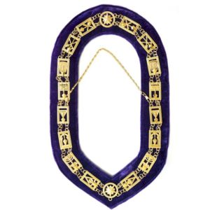 Cryptic Mason - Royal & Select Chain Collar - Gold/Silver On Purple + Free Case