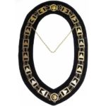 33rd Degree - Scottish Rite Chain Collar - Gold/Silver on Black + Free Case