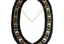 33rd Degree - Scottish Rite Chain Collar - Gold/Silver on Black + Free Case