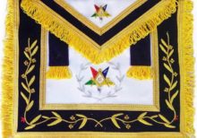 Hand Embroidered Masonic OES Worthy Patron Apron