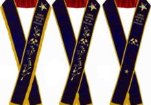 Past Matron - Hand Embroidered OES Purple Velvet Sashes