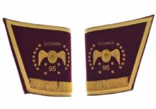 Masonic Scottish Rite 95th Degree Gauntlets Cuffs - Embroidered With Fringe