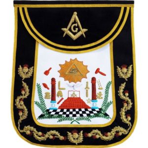 Masonic Traditional Master Mason Round Apron Bullion Hand Embroidered