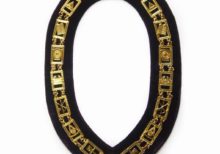 Royal Arch - Masonic Chain Collar - Gold/Silver On Purple + Free Case