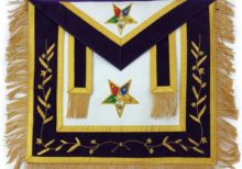 Hand Embroidered Masonic OES Patron Apron Golden Mylar Tassels