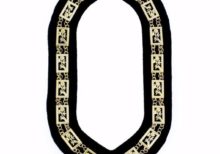 Rose Croix - Regalia Chain Collar - Gold/Silver on Blue + Free Case