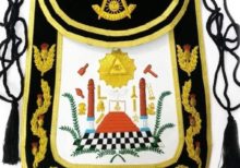 Masonic Traditional Past Master Round Apron Bullion Hand Embroidered