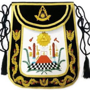 Masonic Traditional Past Master Round Apron Bullion Hand Embroidered