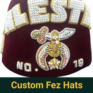 Shriner Fez Hat Bullion Hand Embroidered + Free Case