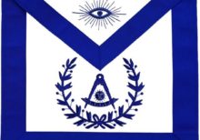Masonic Past Master Apron With Wreath Blue