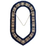 Past Master chain Collar - Gold/Silver on Blue + Free Case