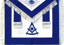 Masonic Past Master Apron Blue With White Fringe