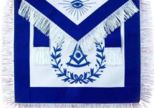 Masonic Past Master Blue With Wreath and Fringe Apron