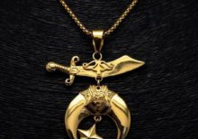 Shriner Golden Masonic Necklace