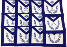 Masonic Blue Lodge Officers Aprons with Wreath