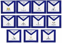 Masonic Blue Lodge Officers Machine Embroidery Aprons