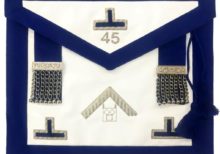 Pennsylvania Regulation 13"x15" - Past Master - Masonic Hand Embroidered Apron