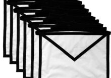MASONIC WHITE COTTON DUCK CLOTH FUNERAL APRONS – PACK OF 6