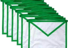 Masonic Regalia Free Masons Allied Masonic Degree AMD White Cotton Duck Cloth Member Apron Pack of 6