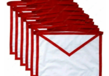 Masonic Regalia Holy Royal Arch White Cotton Duck Cloth Member Aprons PACK OF 6