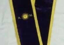 REGALIA ASSOCIATE MATRON SASH PURPLE, MASONIC ORDER OF EASTERN