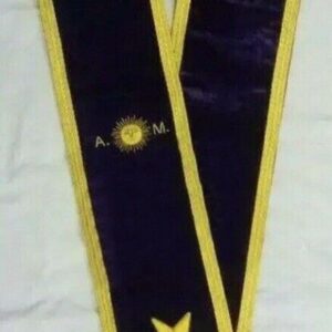 REGALIA ASSOCIATE MATRON SASH PURPLE, MASONIC ORDER OF EASTERN