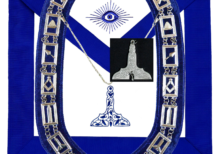 MASONIC BLUE LODGE OFFICER SENIOR WARDEN APRON SILVER CHAIN COLLAR AND JEWEL
