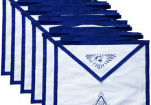 MASONIC COTTON DUCK CLOTH PAST MASTER APRONS PRINTED - PACK OF 6