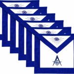 MASONIC MASTER MASON APRONS BLUE LODGE EMBROIDERED - (PACK OF 6)