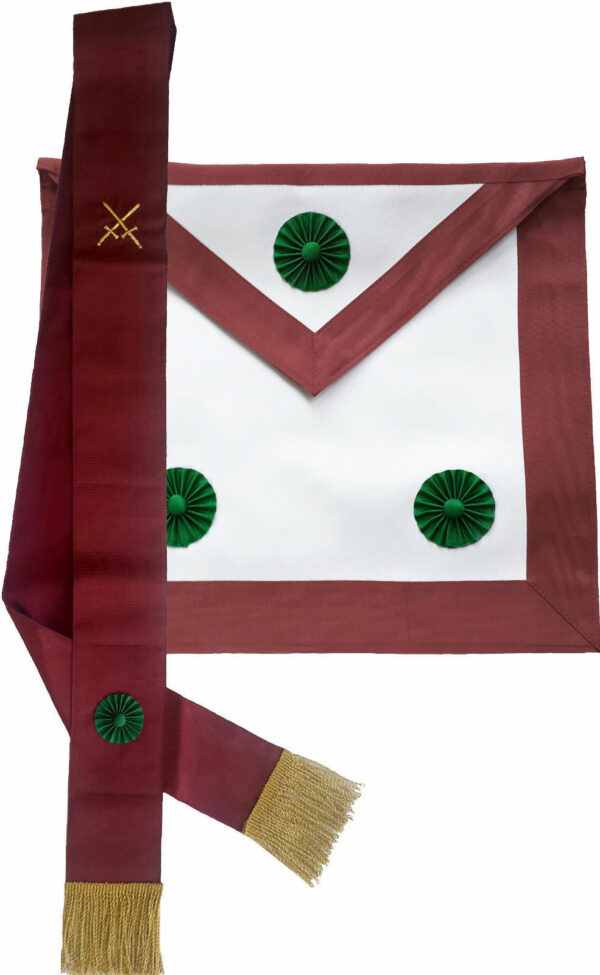 Knight Mason Hand Embroidered Sash Red