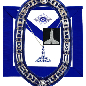 MASONIC BLUE LODGE OFFICER SENIOR WARDEN APRON SILVER CHAIN COLLAR AND JEWEL