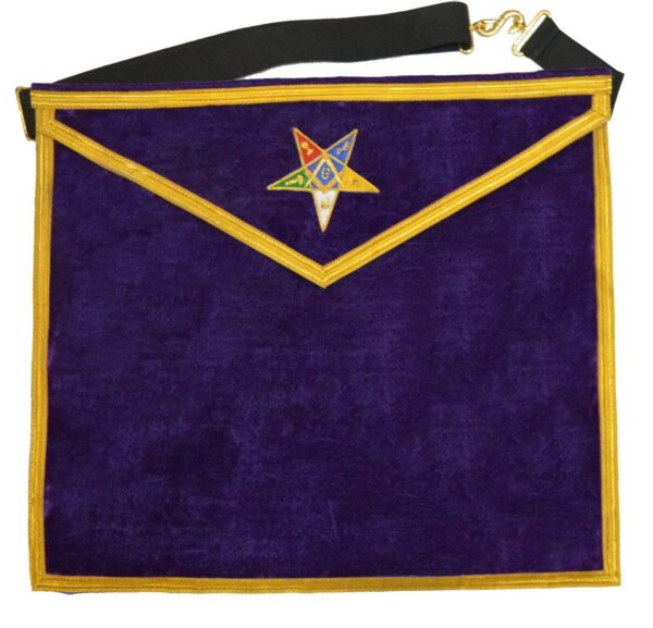 MASONIC OES HAND EMBROIDER WORTHY PATRON /MATRON APRON AND COLLAR SET