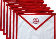 MASONIC ROYAL ARCH WHITE COTTON DUCK CLOTH MEMBER APRONS - PACK OF 6