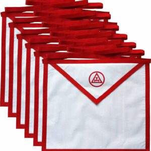 MASONIC ROYAL ARCH WHITE COTTON DUCK CLOTH MEMBER APRONS - PACK OF 6