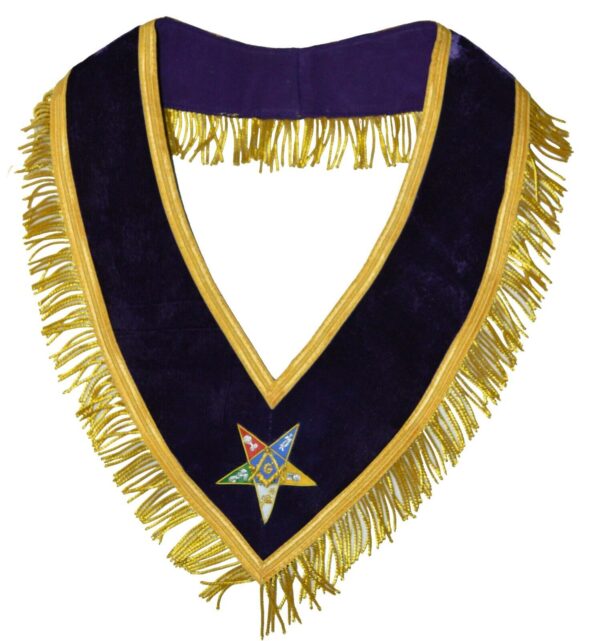 MASONIC OES HAND EMBROIDER WORTHY PATRON /MATRON APRON AND COLLAR SET