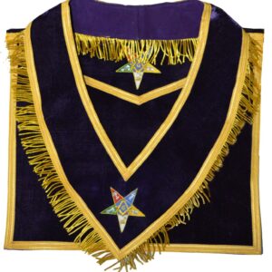 MASONIC OES HAND EMBROIDER WORTHY PATRON /MATRON APRON AND COLLAR SET