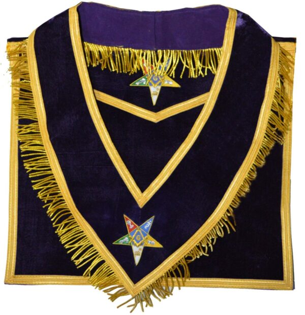 MASONIC OES HAND EMBROIDER WORTHY PATRON /MATRON APRON AND COLLAR SET