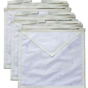 MASONIC WHITE COTTON DUCK CLOTH FUNERAL APRONS