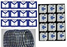 Masonic Blue Lodge Officer Chain Collar Jewels Apron Gloves LOT of 12X4